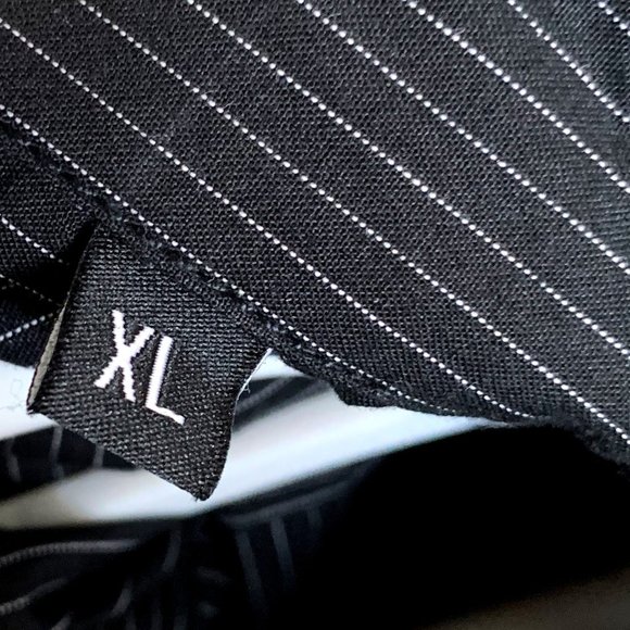 7 Diamonds White Stripes Black Cotton Button Up XL - Picture 8 of 8